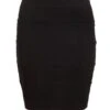 Black Ribbed Bodycon Skirt -Deals Clothifyr Store 00100001185 ZM