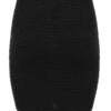 Black Textured Bodycon Mini Skirt