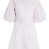 Lilac Puff Sleeve Shirt Dress -Deals Clothifyr Store 00100029340 ZM