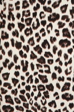 Cream Animal Print Midi Dress -Deals Clothifyr Store 00100029745 ZS