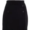 Black Button Front Mini Skirt 1 Black Button Front Mini Skirt -Deals Clothifyr Store 00100031195 ZM