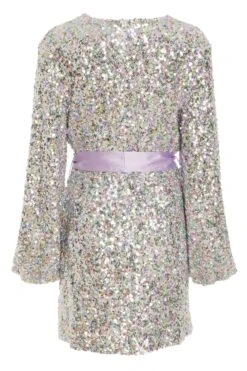 Petite Multicoloured Sequin Wrap Dress 12 Petite Multicoloured Sequin Wrap Dress -Deals Clothifyr Store 00100032821 ZB