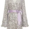Petite Multicoloured Sequin Wrap Dress -Deals Clothifyr Store 00100032821 ZM