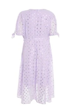 Curve Lilac Spot Print Midi Dress -Deals Clothifyr Store 00100033188 ZB