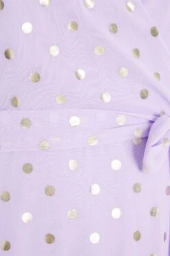 Curve Lilac Spot Print Midi Dress -Deals Clothifyr Store 00100033188 ZS