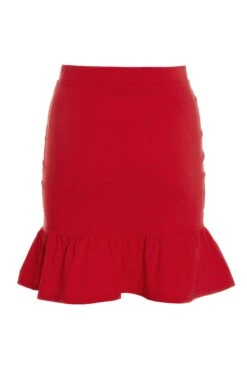 Red Ruched Mini Skirt -Deals Clothifyr Store 00100034082 ZB