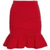 Red Ruched Mini Skirt -Deals Clothifyr Store 00100034082 ZM