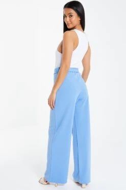 Petite Blue High Waisted Trousers -Deals Clothifyr Store 00100034327 XB