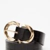 Curve Black Crocodile Gold Buckle Belt -Deals Clothifyr Store 00100034387 ZM