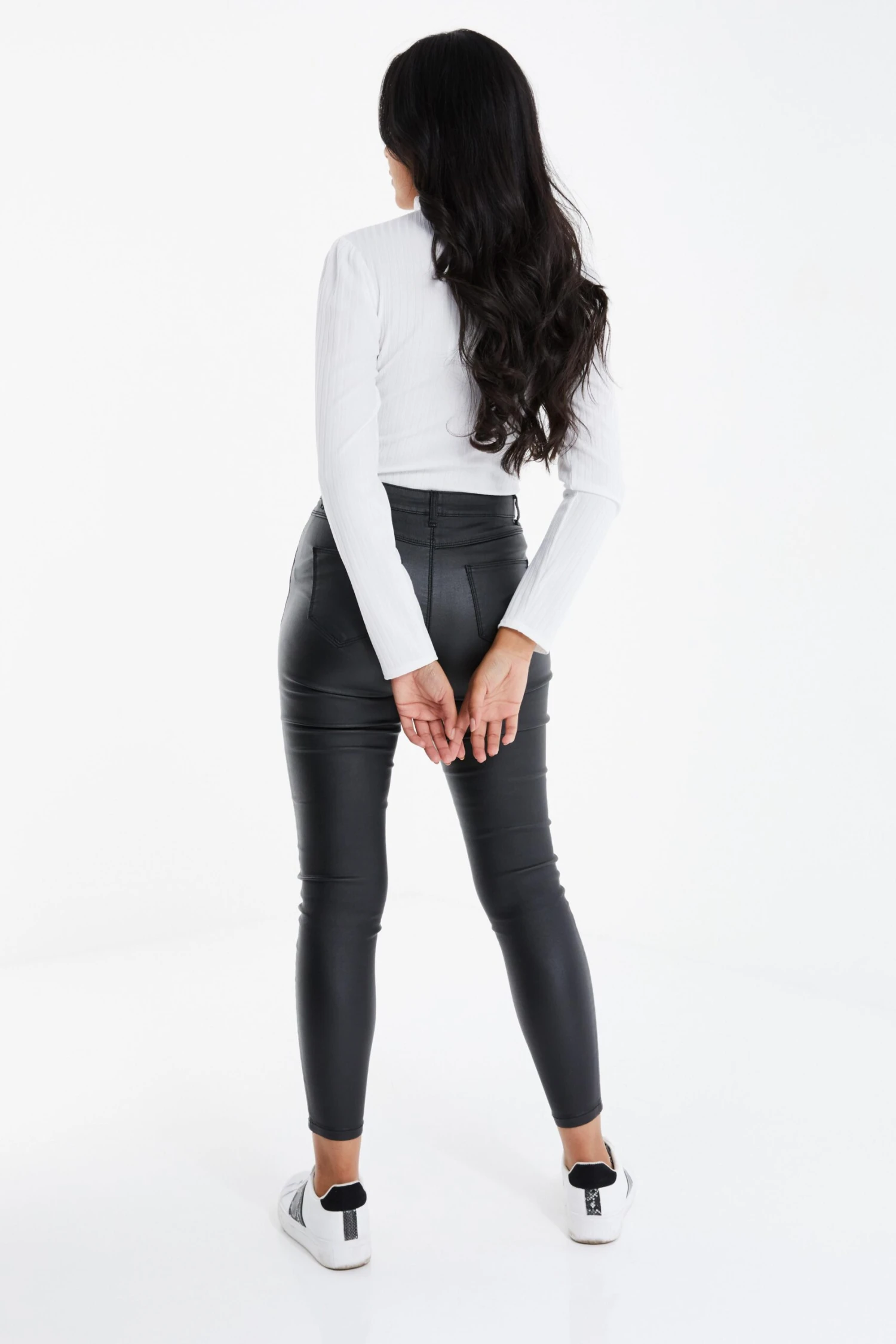 Petite Black Faux Leather Skinny Jeans 5 Petite Black Faux Leather Skinny Jeans - Image 3