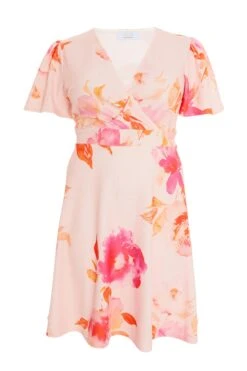 Curve Coral Floral Skater Dress