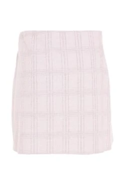 Pink Check Boucle Mini Skirt -Deals Clothifyr Store 00100034847 ZB