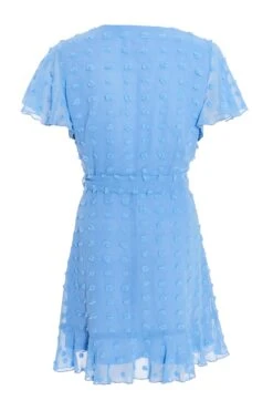 Petite Blue Chiffon Polka Dot Skater Dress -Deals Clothifyr Store 00100034937 ZB
