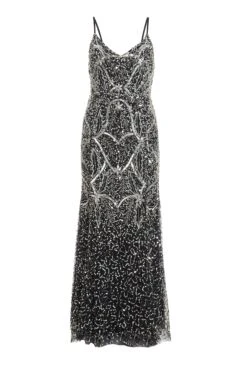 Petite Black Sequin Maxi Dress