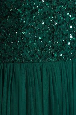 Petite Green Embellished Tulle Midi Dress -Deals Clothifyr Store 00100035042 ZS