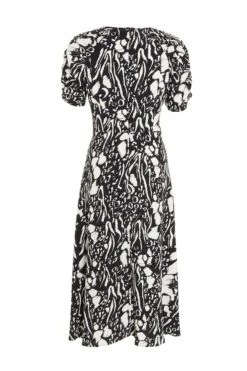 Petite Black Animal Print Midi Dress -Deals Clothifyr Store 00100035125 ZB