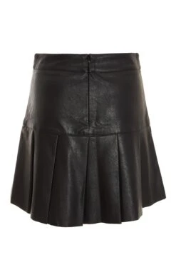 Black Faux Leather Pleated Mini Skirt 12 Black Faux Leather Pleated Mini Skirt -Deals Clothifyr Store 00100035283 ZB