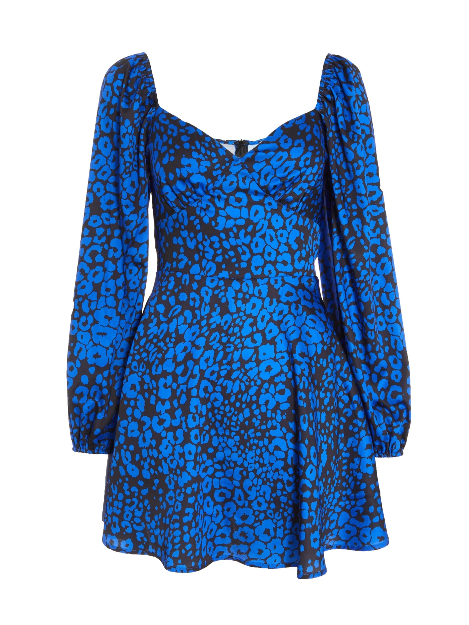Petite Royal Blue Animal Print Mini Dress 3 Petite Royal Blue Animal Print Mini Dress