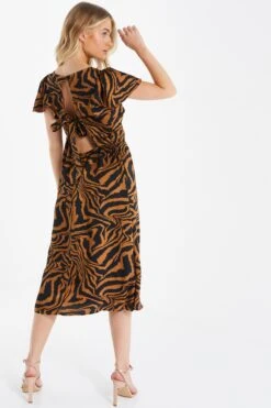 Petite Rust Animal Print Midi Dress 10 Petite Rust Animal Print Midi Dress -Deals Clothifyr Store 00100035338 XB