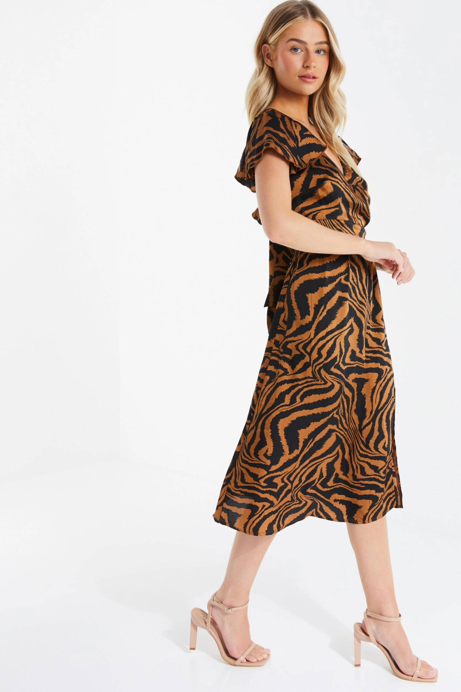Petite Rust Animal Print Midi Dress 6 Petite Rust Animal Print Midi Dress - Image 4