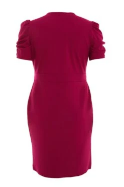 Curve Purple Diamante Buckle Midi Dress -Deals Clothifyr Store 00100035425 ZB