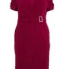 Curve Purple Diamante Buckle Midi Dress -Deals Clothifyr Store 00100035425 ZM