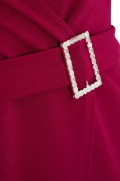 Curve Purple Diamante Buckle Midi Dress -Deals Clothifyr Store 00100035425 ZS