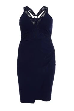 Curve Navy Lace Midi Dress