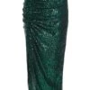 Green Sequin Ruched Midi Skirt -Deals Clothifyr Store 00100035712 ZM