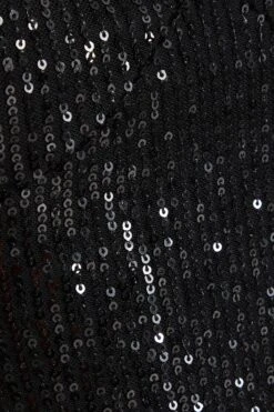 Black Sequin Crop Top -Deals Clothifyr Store 00100035713 ZS