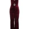 Petite Berry Velvet Palazzo Jumpsuit -Deals Clothifyr Store 00100035786 ZM