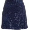 Navy Sequin Mini Skirt
