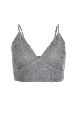 Silver Glitter Crop Top