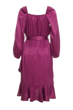 Petite Berry Satin Midaxi Dress -Deals Clothifyr Store 00100035906 ZB