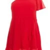 Curve Red Chiffon Mini Dress -Deals Clothifyr Store 00100036014 ZM