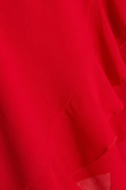 Curve Red Chiffon Mini Dress -Deals Clothifyr Store 00100036014 ZS