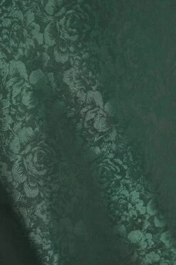 Curve Bottle Green Satin Jacquard Floral Dress -Deals Clothifyr Store 00100036016 ZS
