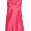 Curve Pink Satin Jacquard Floral Dress -Deals Clothifyr Store 00100036017 ZM
