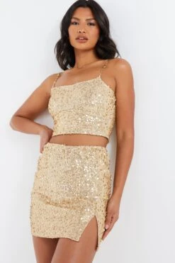 Gold Sequin Mini Skirt 9 Gold Sequin Mini Skirt -Deals Clothifyr Store 00100036035 XM