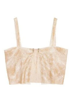 Gold Diamante Chain Crop Top -Deals Clothifyr Store 00100036043 ZB