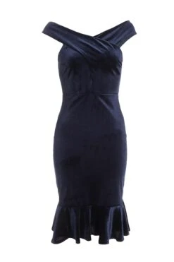 Petite Royal Blue Velvet Midi Dress