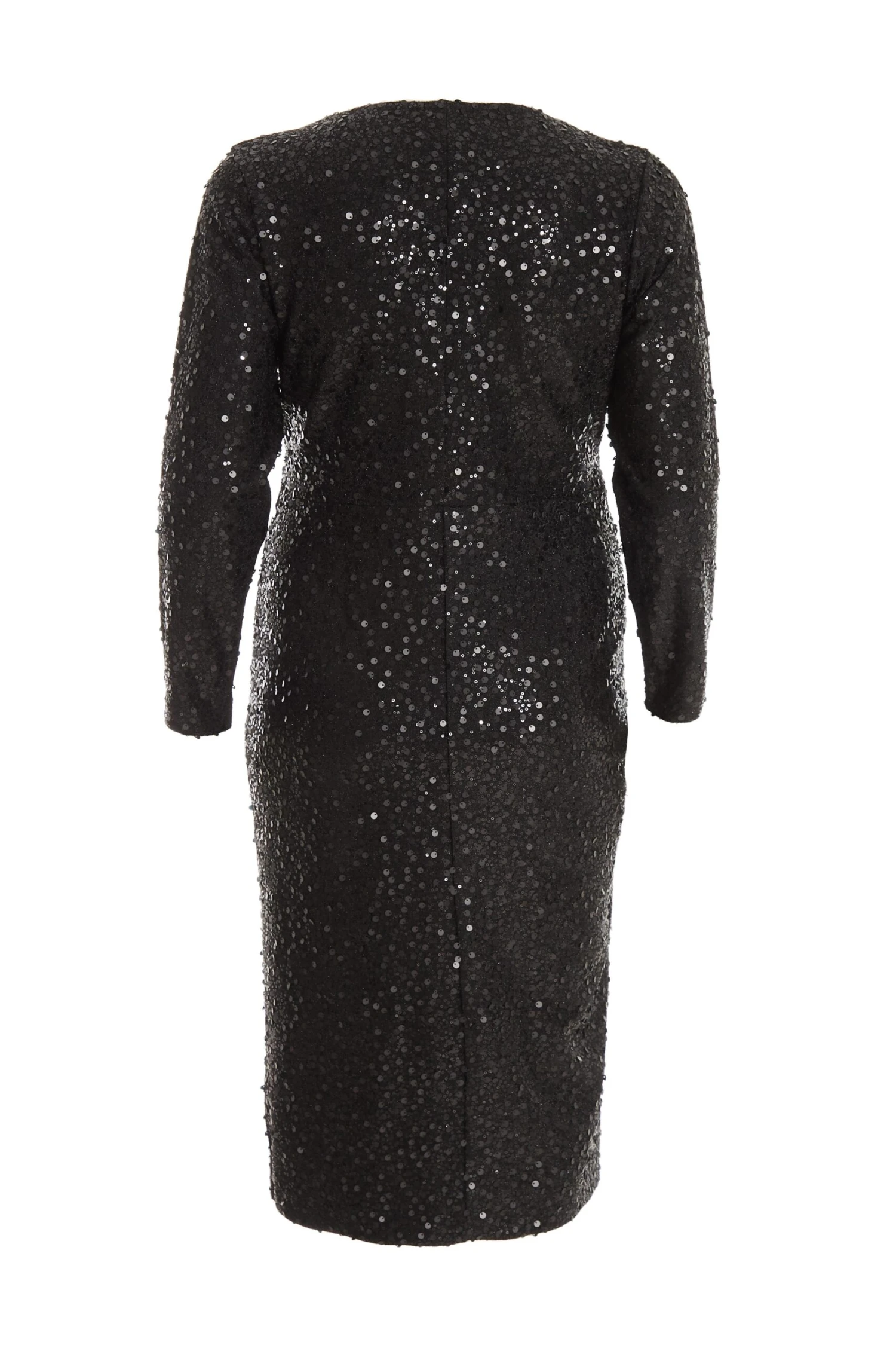 Curve Black Sequin Wrap Midi Dress 7 Curve Black Sequin Wrap Midi Dress - Image 5