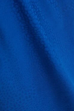 Curve Royal Blue Satin Animal Print Midi Dress -Deals Clothifyr Store 00100036102 ZS