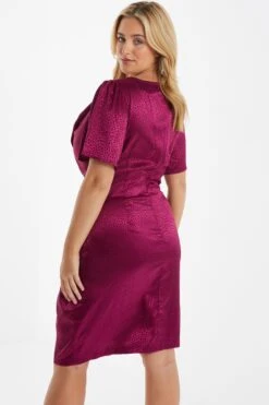 Curve Berry Satin Animal Print Midi Dress 10 Curve Berry Satin Animal Print Midi Dress -Deals Clothifyr Store 00100036103 XB