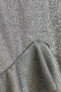 Curve Silver Bodycon Frill Midi Dress -Deals Clothifyr Store 00100036104 ZS