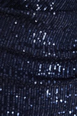 Petite Navy Sequin Ruched Maxi Dress -Deals Clothifyr Store 00100036118 ZS