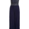 Curve Navy Chiffon Embellished Palazzo Jumpsuit 2 Curve Navy Chiffon Embellished Palazzo Jumpsuit -Deals Clothifyr Store 00100036121 ZM
