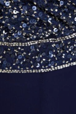 Curve Navy Chiffon Embellished Palazzo Jumpsuit -Deals Clothifyr Store 00100036121 ZS