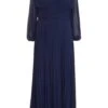 Curve Navy Pleated Chiffon Maxi Dress 2 Curve Navy Pleated Chiffon Maxi Dress -Deals Clothifyr Store 00100036129 ZM