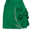 Green Satin Bow Mini Skirt -Deals Clothifyr Store 00100036176 ZM